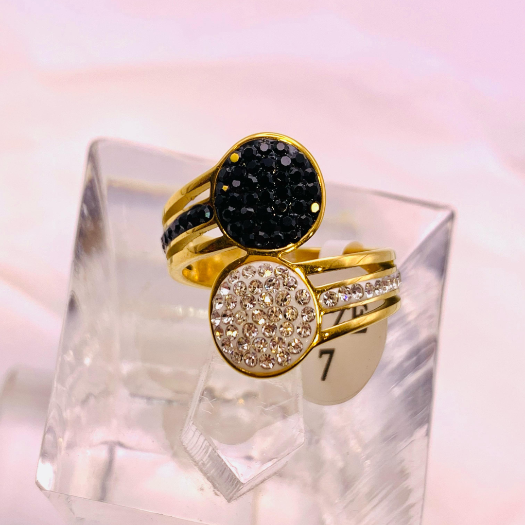 Artisanal Design with Diamond Fancy Design Gold Plated Ring for Ladies