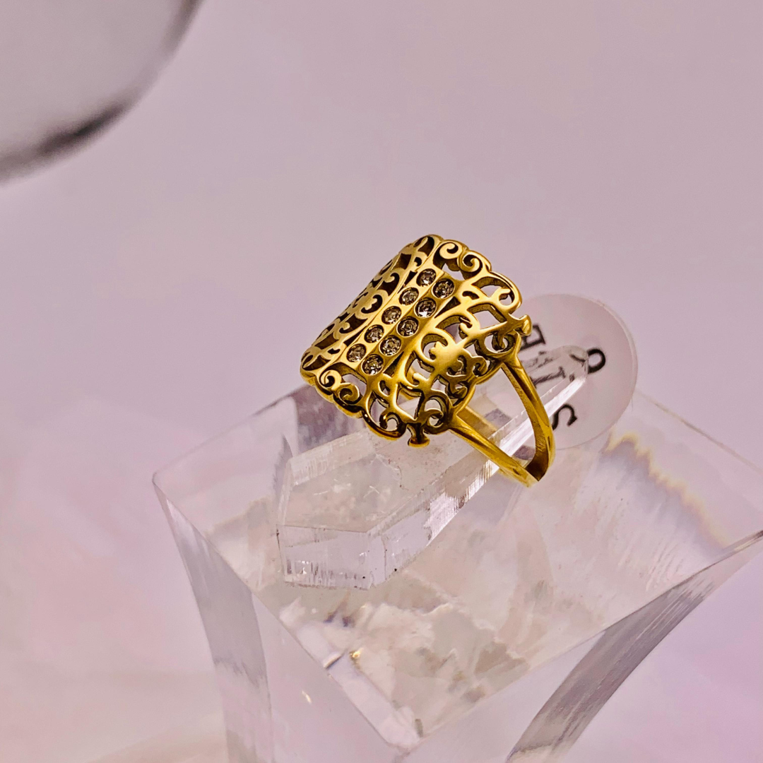 Fancy Design Gold Plated Ring for Ladies